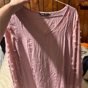Pink V-Neck Women's Top